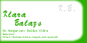 klara balazs business card