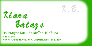 klara balazs business card